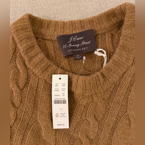 J CREW SIZE XS Spring Street cashmere twisted cable-knit sweater CO589 - Picture 5 of 6